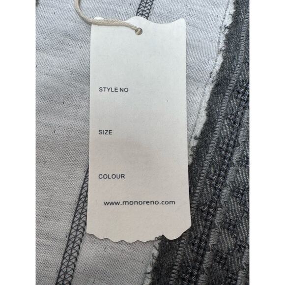 Monoreno Womens Cardigan Sweatshirt Open Front Embroidered Medium Gray NWT - Picture 7 of 9